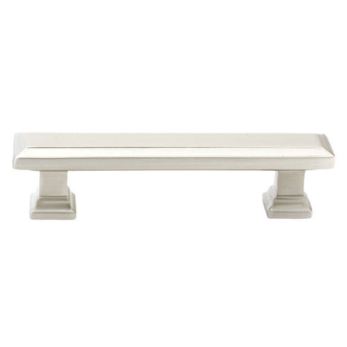 Geometric Rectangular 4" Cabinet Pull Satin Nickel Finish