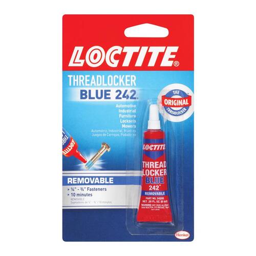 Thread Locker, Blue, Liquid, 0.2 oz Carded Tube