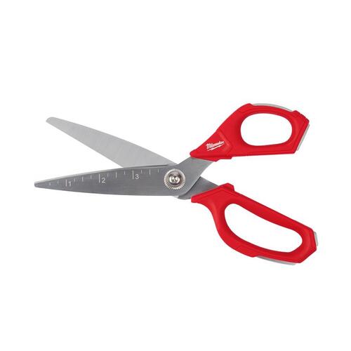 48-22-4041 Jobsite Scissors, 9 in OAL, Iron Carbide Blade, Loop Handle, Black/Red Handle
