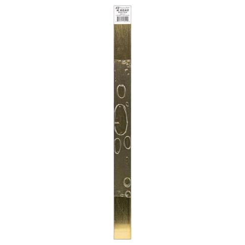 Decorative Metal Strip, 1 in W, 12 in L, 0.032 in Thick, Brass Mill