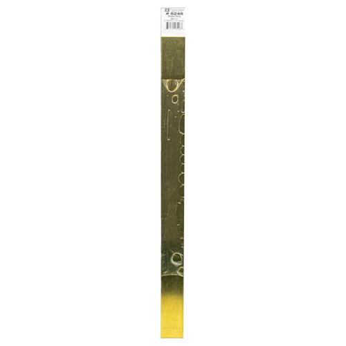 Decorative Metal Strip, 1 in W, 12 in L, 0.064 in Thick, Brass Mill