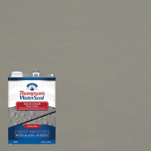 Thompson's Waterseal TH.093901-16 Waterproofing Wood Stain and Sealer Thompson's WaterSeal Solid Color Wood Sealer Solid Coastal Gray Coastal Gray