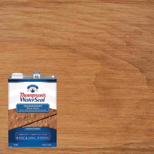 Thompson's Waterseal TH.091301-16 Waterproofing Wood Stain and Sealer Transparent Chestnut Brown 1 gal Chestnut Brown