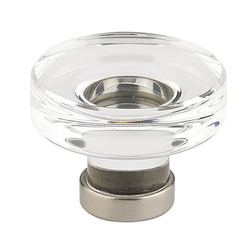 Grayson 1-1/4" Crystal Cabinet Knob Satin Nickel Finish