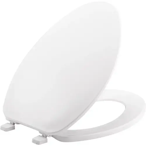 BEMIS 170-000 Toilet Seat, Elongated, Plastic, White, Top-Tite Hinge