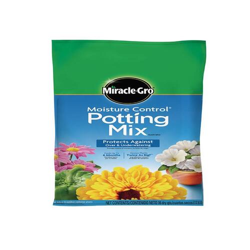 Miracle-Gro 75586300 Moisture Control Potting Mix, Solid, 16 qt Bag