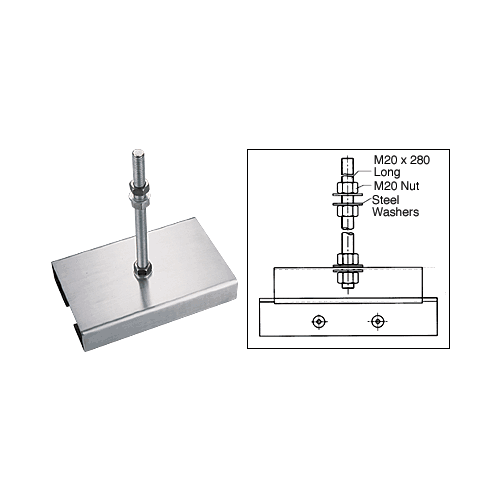 CRL FSU24PS Polished Stainless Fin Suspension Fitting for 20" Fin