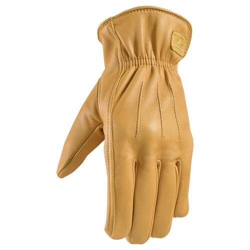 ComfortHyde 984-M Slip-On Work Gloves, Men's, M, 8 to 8-1/2 in L, Deer Skin Leather, Gold/Yellow