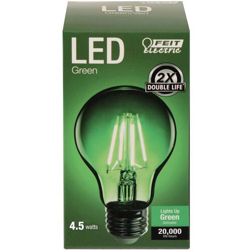 LED Bulb, Flood/Spotlight, A19 Lamp, E26 Lamp Base, Dimmable, Clear, Transparent Green Light