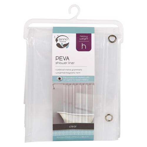 Shower Curtain Liner 72" H X 70" W Clear Solid PEVA Clear