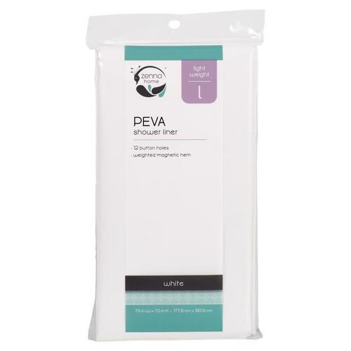 Zenna Home LPRLWWL Shower Curtain Liner, 72 in L, 70 in W, PEVA, White