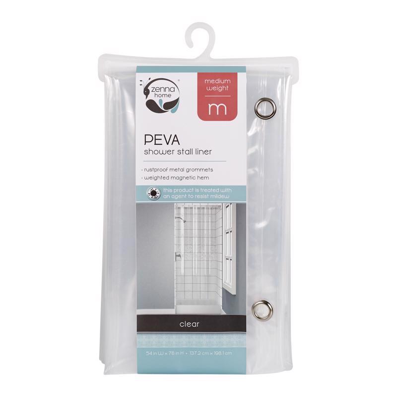 Zenna Home LPSMKKL Shower Stall Liner, 78 in L, 54 in W, PEVA, Clear