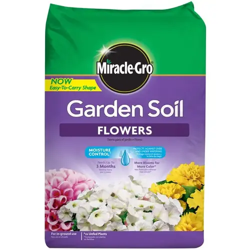 Miracle-Gro 70359430 Flower Garden Soil, Solid, 1.5 cu-ft Bag