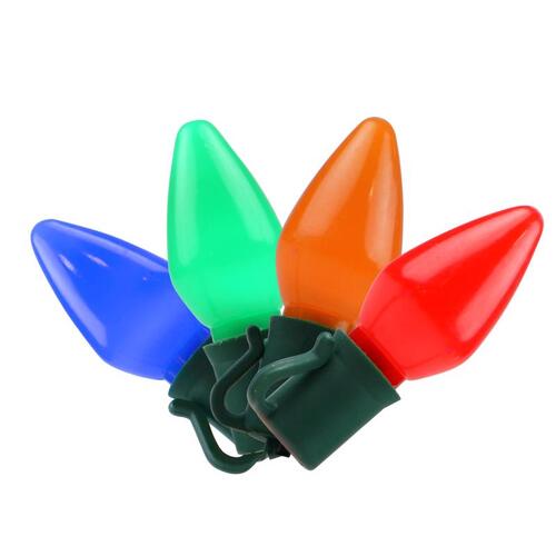 Christmas Light Bulbs Incandescent C7 Multicolored 4 ct Replacement - pack of 10