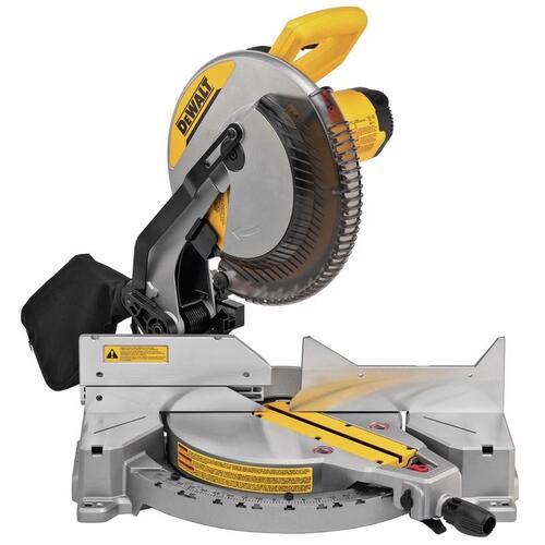 DEWALT DW715 15-Amp Corded 12 in. Heavy-Duty Single-Bevel Compound Miter Saw Black, Gray, Stainless, Yellow