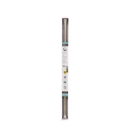 Adjustable Tension Shower Rod, 72 in OAL, 1 in Dia, Aluminum, Chrome/Satin Nickel