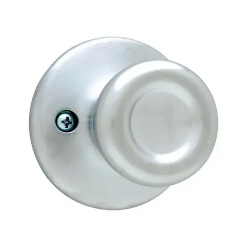 Dummy Door Knob, 1-7/8 in Dia Knob, Satin Chrome