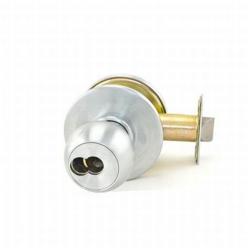 8K Series 2-3/4" Backset 7 Pin Entry 4 Knob and A Rose ANSI Strike Less Core Satin Chrome Finish