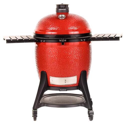 Big Joe III Charcoal Grill, 864 sq-in Primary Cooking Surface, Red, Smoker Included: Yes