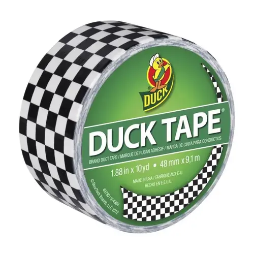 DUCK 280410 Duct Tape 1.88" W X 10 yd L Black/White Checker Black/White