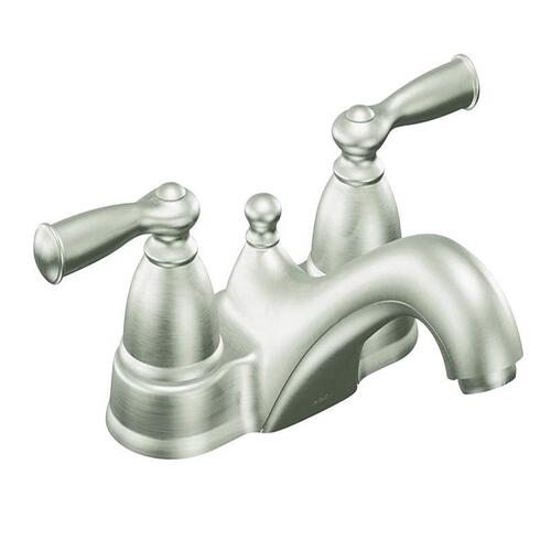 Moen WS84912SRN Banbury Series Bathroom Faucet, 1.2 gpm, 2-Faucet Handle, Metal, Brushed Nickel, Lever Handle