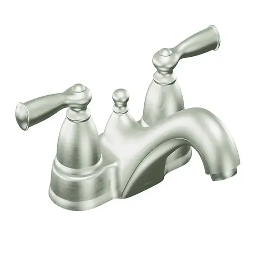 Moen WS84912SRN Banbury Series Bathroom Faucet, 1.2 gpm, 2-Faucet Handle, Metal, Brushed Nickel, Lever Handle