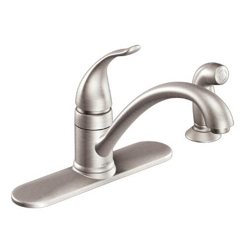Moen CA87480SRS Kitchen Faucet Torrance One Handle Stainless Steel Side Sprayer Included Stainless Steel