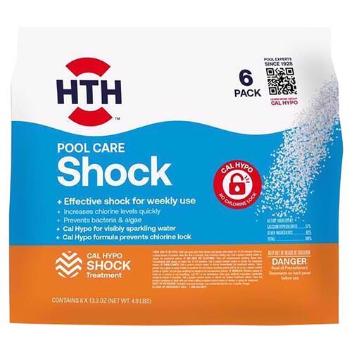 52015 Pool Shock, 13.3 oz Bag, Granular, Chlorine, White - pack of 6