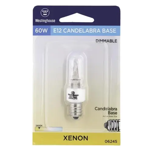 Single Ended Halogen Bulb 60 W T3 Krypton/Xenon E12 (Candelabra) White Clear