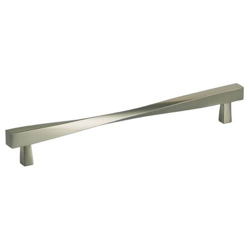 8-5/8" Center to Center Modern Twisted Cabinet Pull Satin Nickel Finish