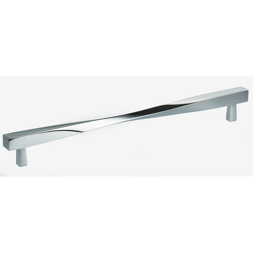 10-3/4" Center to Center Modern Twisted Cabinet Pull Bright Chrome Finish