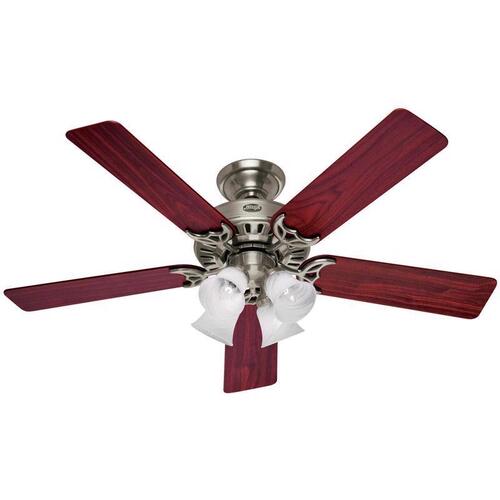 Hunter 53064 Ceiling Fan Studio 52" Brushed Nickel Brown LED Indoor Brushed Nickel