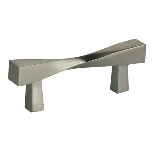 2-3/4" Center to Center Modern Twisted Cabinet Pull Satin Nickel Finish