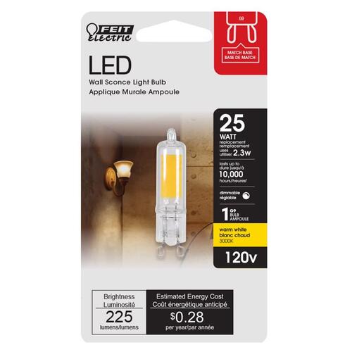 LED Bulb T4 G9 Soft White 25 Watt Equivalence Clear