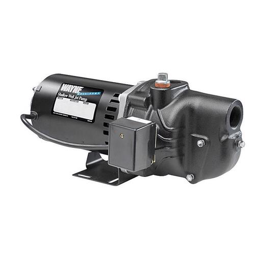 Jet Pump, 120/240 V, 0.5 hp, 1-1/4 in Suction, 3/4 in Discharge Connection, 25 ft Max Head, 375 gph, Iron