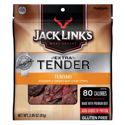 Jack Link's 10000016964 Beef Jerky Seasoned and Smoked Teriyaki 2.85 oz Bagged