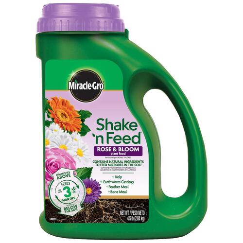 Shake 'n Feed 3002201 Rose and Bloom Plant Food, 4.5 lb Jug, Solid, 10-18-9 N-P-K Ratio