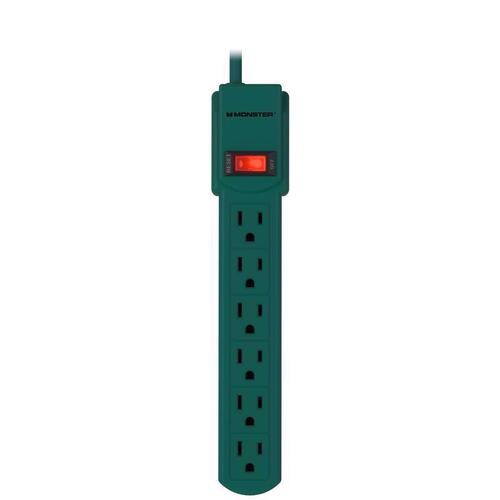 Power Strip Just Power It Up 3 ft. L 6 outlets Green Green
