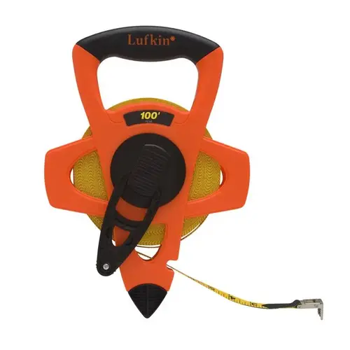 Reel Rewind Tape Measure 100 ft. L X 0.5" W Orange