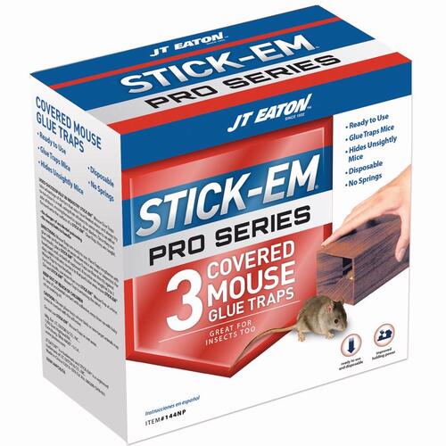 JT Eaton 144NP Animal Trap Stick-Em Pro Series Small Covered For Mice