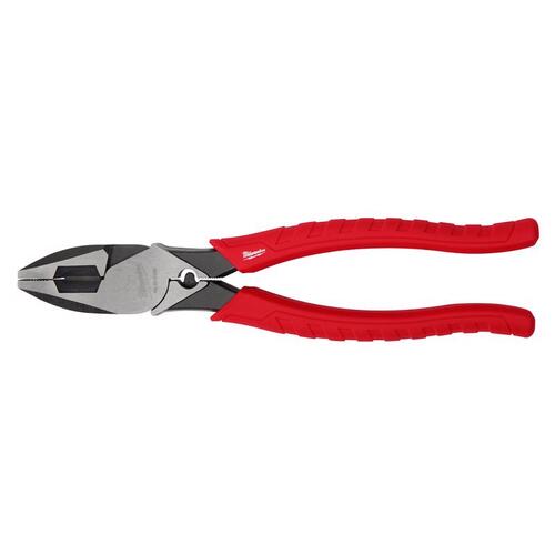 Lineman's Plier with Crimper, 9 in OAL, 1.77 in Cutting Capacity, Red Handle, Comfort-Grip Handle