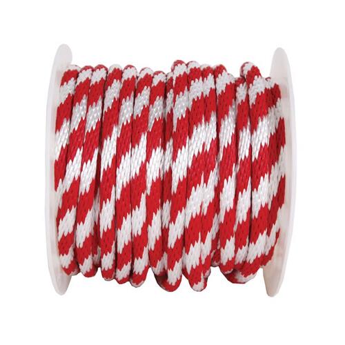 Derby Rope 5/8" D X 140 ft. L Red/White Solid Braided Polypropylene Red/White - pack of 140