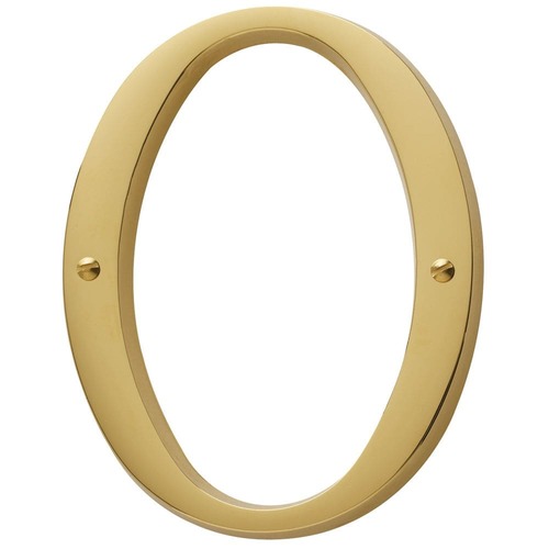 4-3/4" Carded House Number # 0 Lifetime Brass Finish