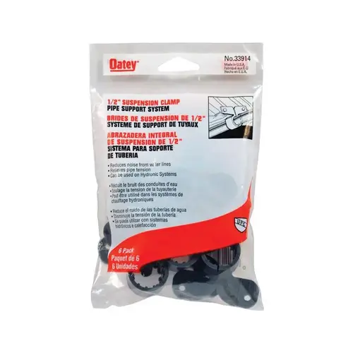 Suspension Pipe Clamps 1/2" Gray Polypropylene Gray