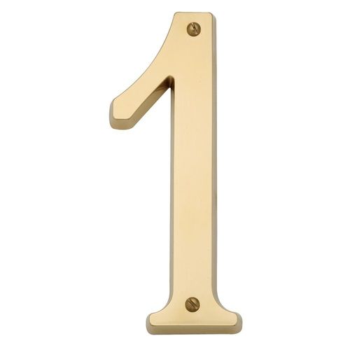 4-3/4" Carded House Number # 1 Lifetime Brass Finish