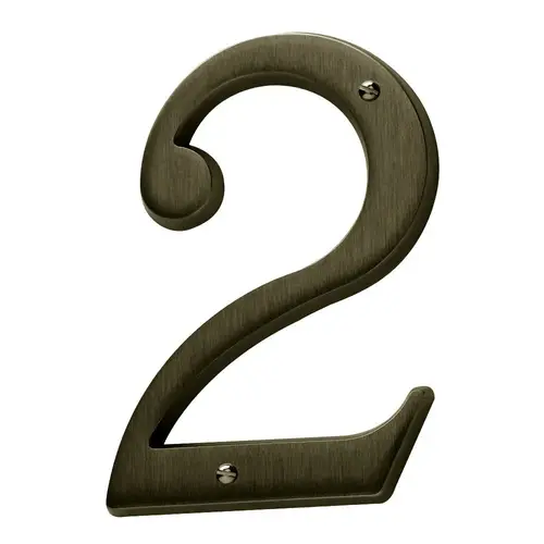 4-3/4" Carded House Number # 2 Antique Brass Finish