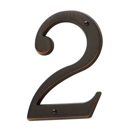 4-3/4" Carded House Number # 2 Venetian Bronze Finish