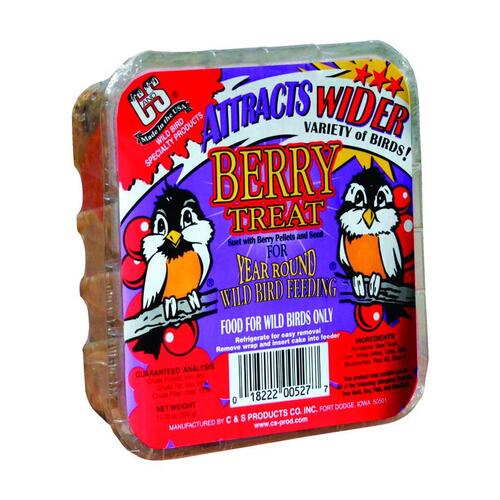 C&S Products 12527 Wild Bird Food Berry Treat Assorted Species Beef Suet 11.75 oz