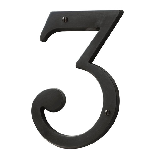 4-3/4" Carded House Number # 3 Oil Rubbed Bronze Finish