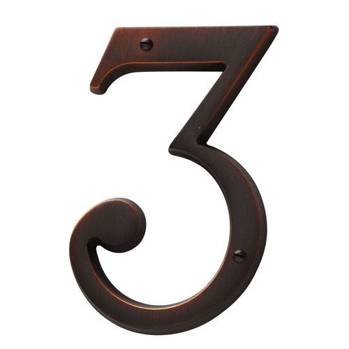 4-3/4" Carded House Number # 3 Venetian Bronze Finish